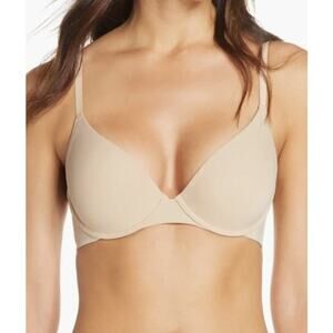 NWT Natori Nude (café) Minimal Convertible Push-Up Underwire Bra 34A